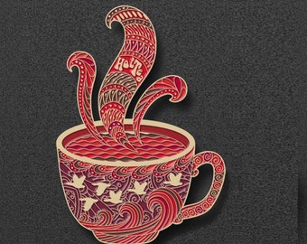 Hot Tea Pin Rooibos Red Goosey Pin 2" Collector pins LE 20 from Grateful shop Inspired by the song Hot Tea