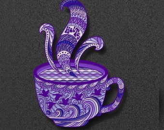 Épinglette pour thé chaud Purple Rain Goosey Pin 2" Épinglettes de collection LE 20 de la boutique Grateful Inspirées de la chanson Hot Tea