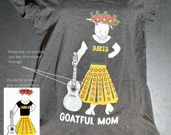 DISCOUNTED Goatful Mom Guitar BMFS Shirt Ladies V-neck Misprinted No pleats on skirt BMFS lot t Subtle song t-shirt-cool tour shirt