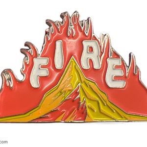Grateful Sweats Fire on the Mountain Pin, For Your Pin Board, or Pin Trading, Fire on the Mountain Design with Neon/UV Colors