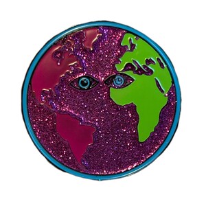 Grateful Sweats Pin, For Your Pin Board, or Pin Trading, 3D Die Cast Pins, Eyes of the World, Purple, Pink and green