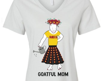 BMFS Goatful Mom Gardening Chemise BMFS pour femme Col en V BMFS lot t T-shirt chanson subtile-chemise tournée cool