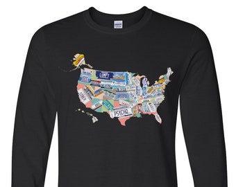 Grateful Sweats Shirt Unisex long sleeve BMFS States and Plates lot t shirt full color design BMFS license plates tour shirt Grateful shop