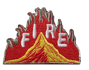 Grateful Sweats Patch Fire on the Mountain by Grateful Sweats Iron-on or Sew-on 3&quot; Embridered Grateful Patch