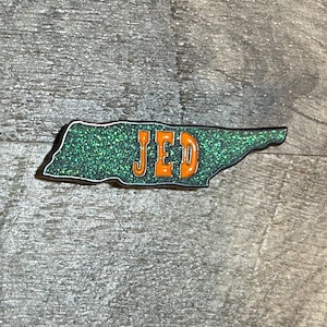 Tennessee Jed Grey with rainbow Glitter Pin 2&quot; Collector pin in our Grateful shop Grey with rainbow glitter
