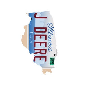 BMFS IL Grateful Sweats States and Plates sticker by Grateful Sweats sticker 3&quot; vinyl Billy Sticker Illinois shape + license plate design