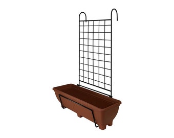 Balcony/Fence Holder - Plain Trellis Back Planter Holder