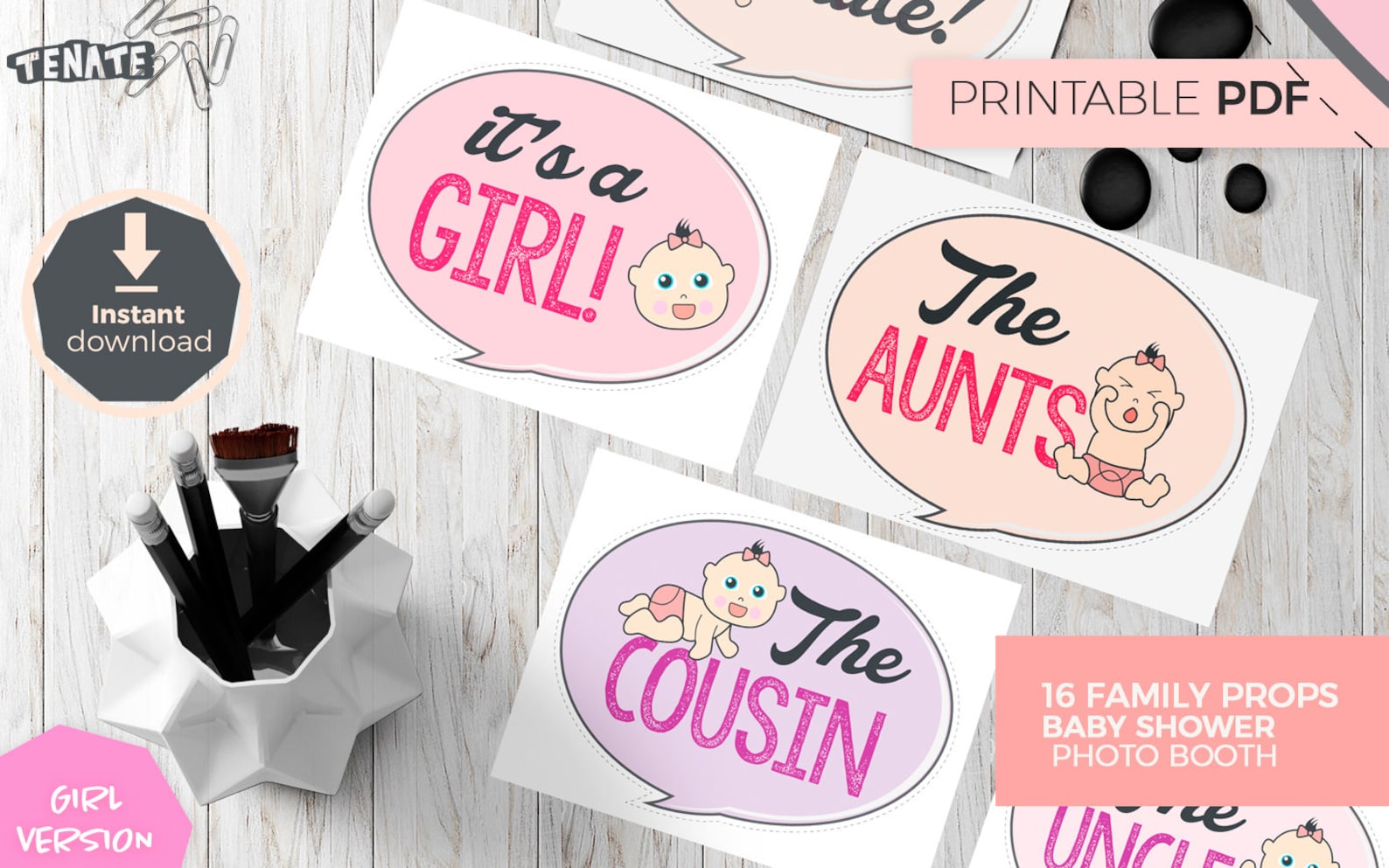 Family Props Baby Shower photo booth English version Etsy