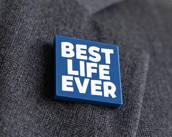 Best Life Ever Brick Lapel Pin | Interchangeable Tile Swaps to Any 2x2 Piece | JW Ministry Gift | Pioneer Baptism | 7 Colors | BLE Pin