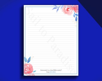 Bible Study Campaign Letter Writing Stationery, Ruled & Blank Version included