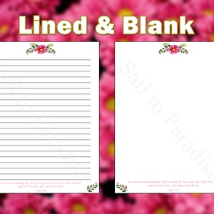 Printable Letter Writing Stationery, JW Letter Writing Paper, Field Service, Ministry Digital Paper, Ruled & Blank Version included