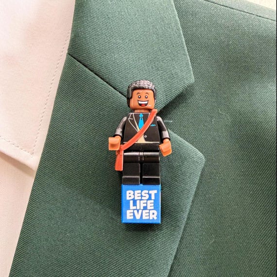 Custom Minifigure Lapel Pin, Interchangeable Decal Accessory, JW Pioneer Gift