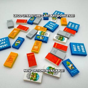 Custom Literature Cart Tiles – 5-Piece Sets with Exclusive Artwork | Upgrade Your Existing Cart!