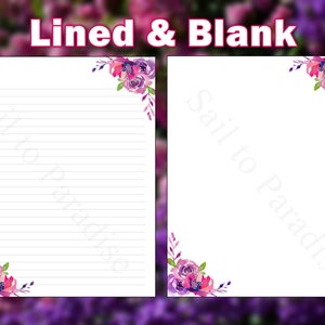Purple JW Letter Writing Stationery - Writing Paper JW - Stationary - JW Gifts - Instant Download - Ruled & Blank Version included