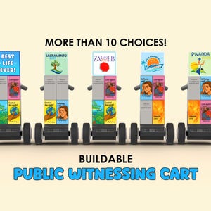 Custom Buildable Public Witnessing Cart – JW Pioneer Gift, Mini Buildable Literature Stand, Convention Gift Idea
