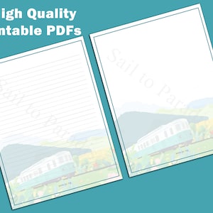 Landscape Stationery - Writing Paper JW - Stationary - JW Gifts - Instant Download - Ruled & Blank Version included