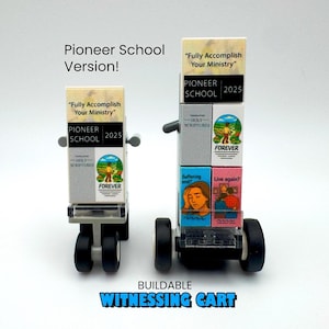 Buildable JW Public Witnessing Cart – Pioneer School 2025 Edition, Custom Mini Literature Cart, JW Gift