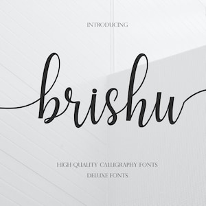May include: Introducing the "brishu" font, a high-quality calligraphy font. This font is perfect for adding a touch of elegance to your designs.