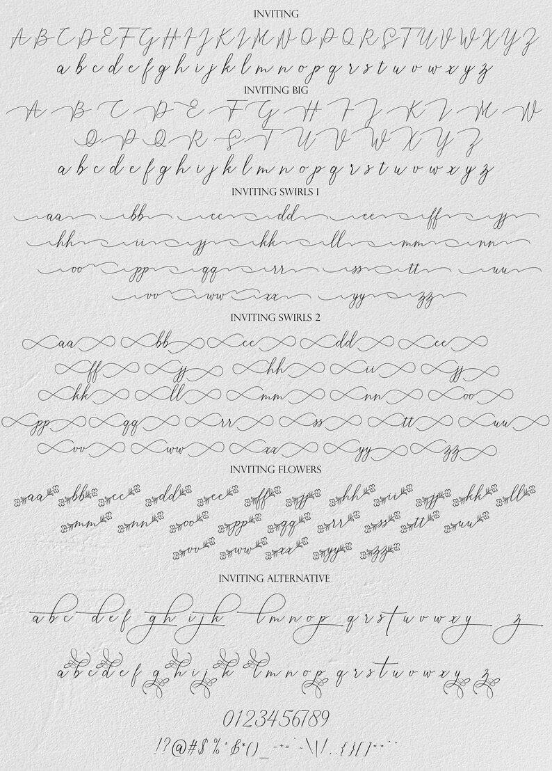 Inviting All Font Calligraphy Font: Romantic Script, Wedding Invitation (instant Download ...