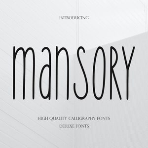 Mansory Handwritten Font: Minimalist Display Font (TTF, Instant Download)