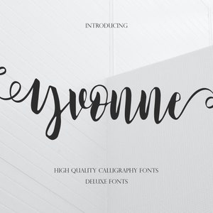 Yvonne Calligraphy Font: Script Brush, Wedding Design (Digital Download)