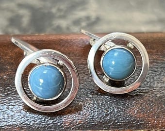 1960s Swedish Silver Agate Cufflinks | Victor Janson 1964