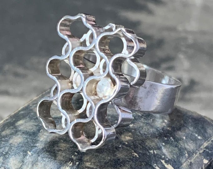 1969 Elis Kauppi Sterling Silver Ring: Finnish Modernist Design, Size 6 US