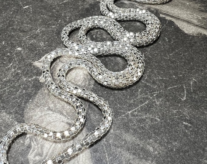 Vintage Sterling Silver chain 27 grams Snake Chain Necklace - 36 inch Opera Length