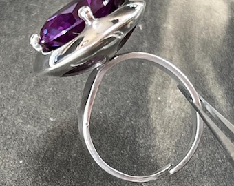 Hermann Siersbol Sapphire Ring: Sterling Silver Danish Design Color Change sapphire gemstone