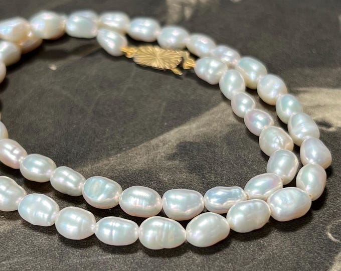 Vintage Freshwater Pearl Necklace – 9ct Gold Clasp – Hallmarked 1997 – 16.5"
