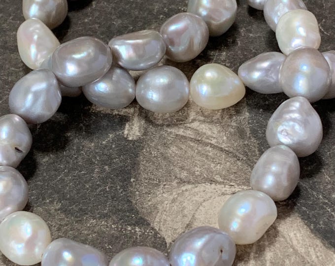 Handmade Baroque Pearl Necklace, Argentium Silver Extender Chain