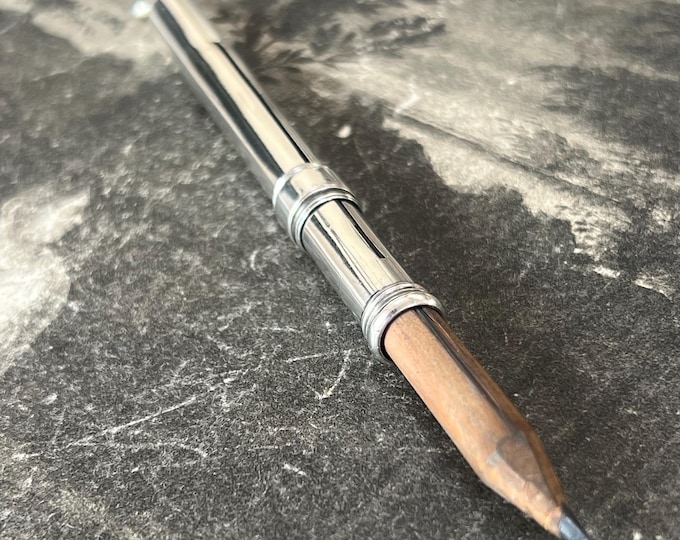 Antique Sterling Silver Pencil Holder Pendant 1917–1918 | Art Deco Hallmarked Mechanical Pencil Necklace