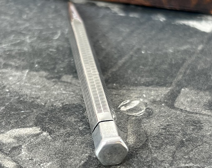 Yard O Led Sterling Silver Propelling Pencil | Engraved Hexagonal Body, 1930s Writing Collectable