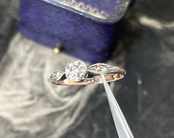 Vintage 9ct Gold & Silver Floral Cocktail Ring – 1930s–1940s