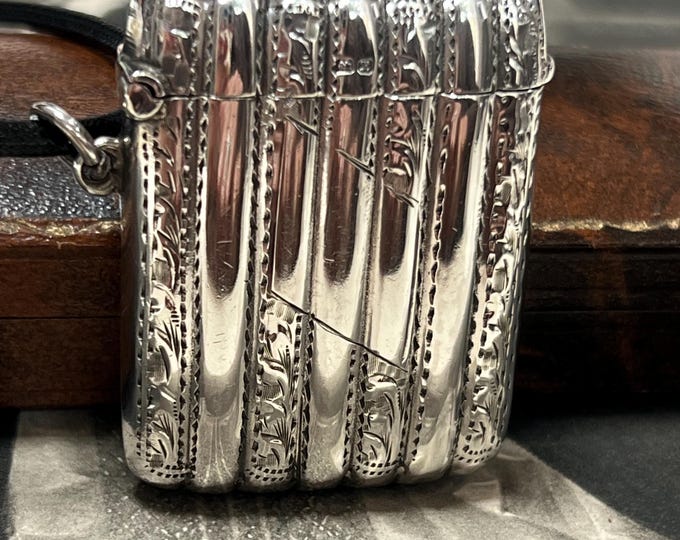 Antique Sterling Silver Vesta Case Pendant, Chester 1910