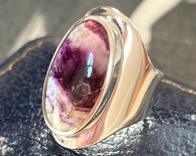 David Scott Walker Blue John Gemstone Ring, Sterling Silver Ring, Hallmark 2012