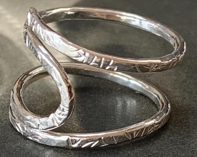 Artisan Engraved Sterling Silver Ring: Recycled Eco-Silver, London Hallmark