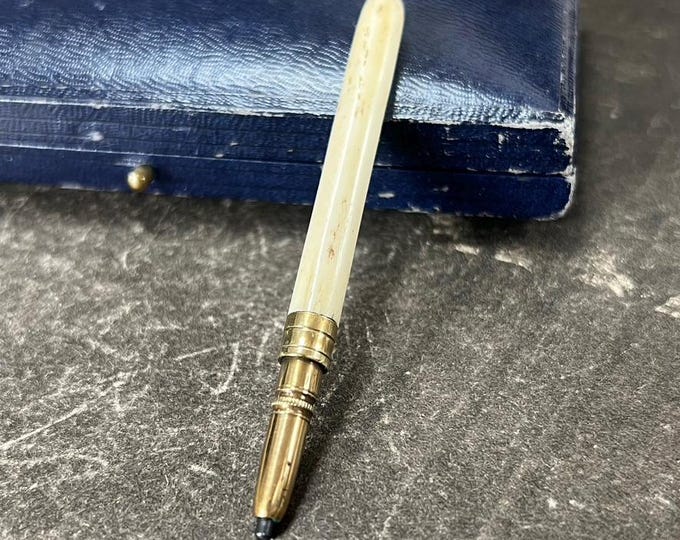Victorian Antique Miniature Pencil, Bone Handle Writing Tool