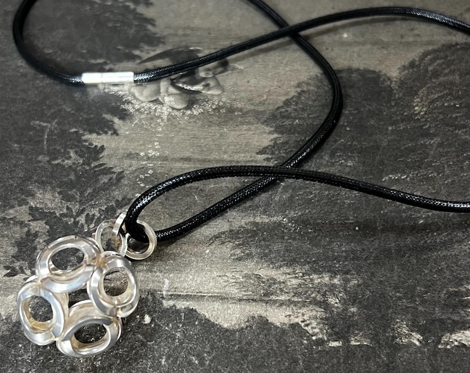 Nina Breddal Sterling Silver Sphere Pendant | Finnish Modernist Necklace