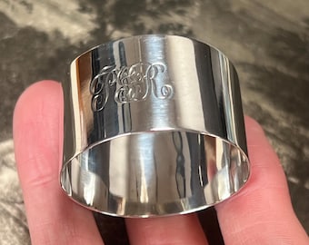 Sterling Silver Napkin Ring Antique Hallmark 1924, 18.8 grams. Engraved PGR
