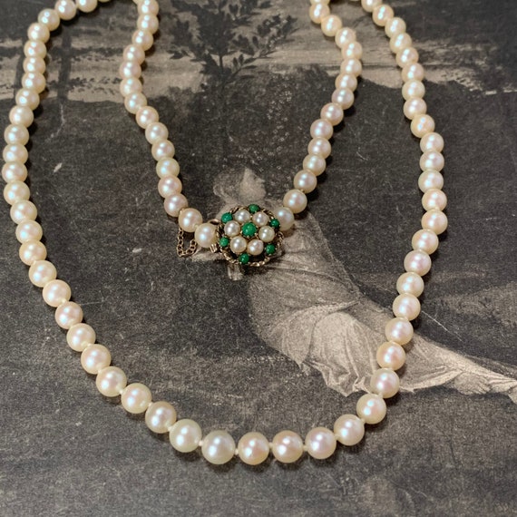 Mid century matinee pearl neckace with a beautifu… - image 8