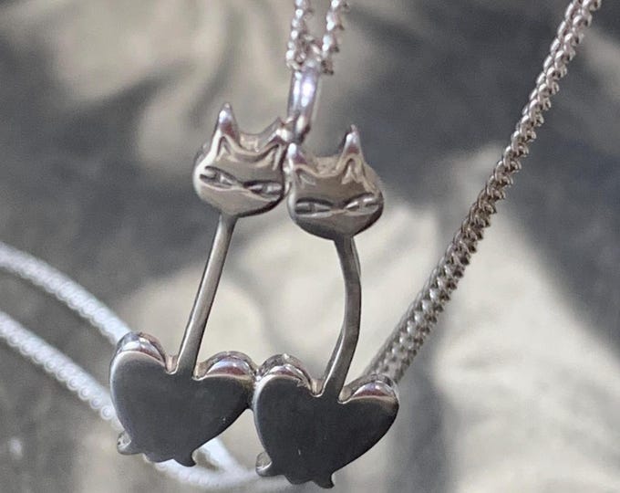 Vintage Siamese Cat Pendant: Nina Breddal Sterling Silver, Kupittaan Kulta Finland