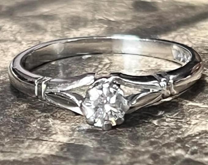 Vintage Platinum Solitaire Diamond Ring | 1978 Charles Green & Sons, 0.25ct FL Diamond