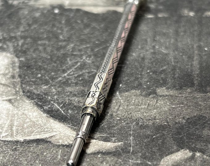 Antique Propelling Pencil, Banded Agate Finial, Vintage Mechanical Pencil