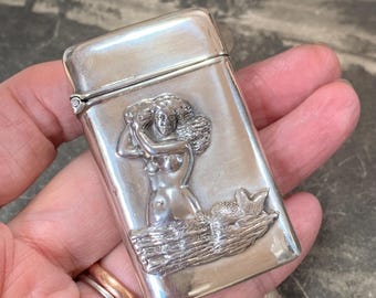 Sterling Silver Mermaid Vesta Case: London 1991 Hallmark, Sirens of the Sea