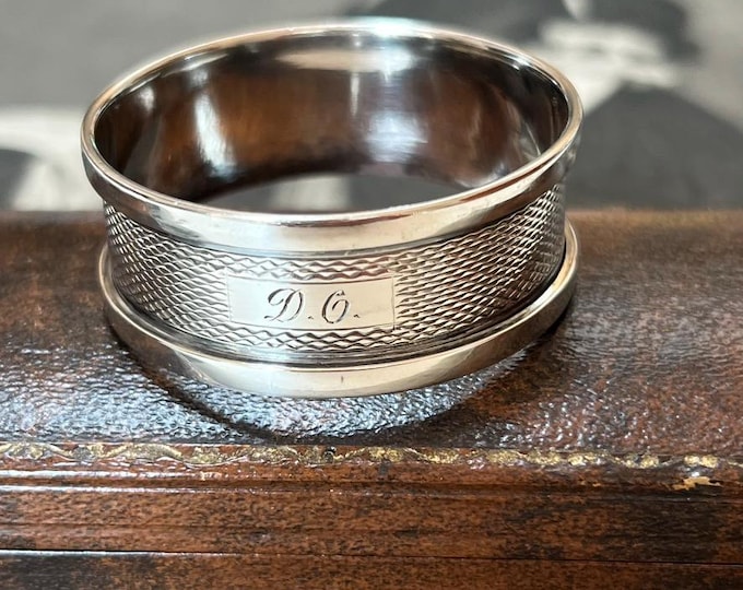 Vintage 1938 Sterling Silver Napkin Ring, Birmingham Hallmarked Silver