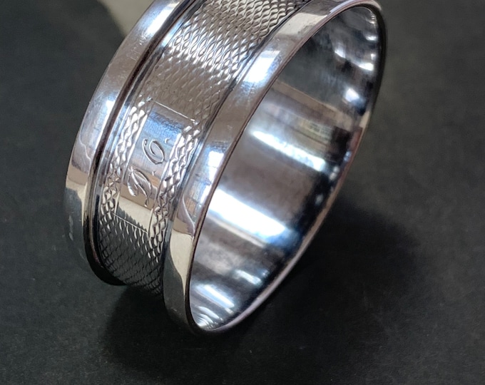 Vintage Sterling Silver Napkin Ring: 1938 Birmingham Hallmarked