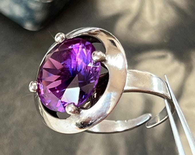 Hermann Siersbol Sapphire Ring: Sterling Silver Danish Design Color Change sapphire gemstone