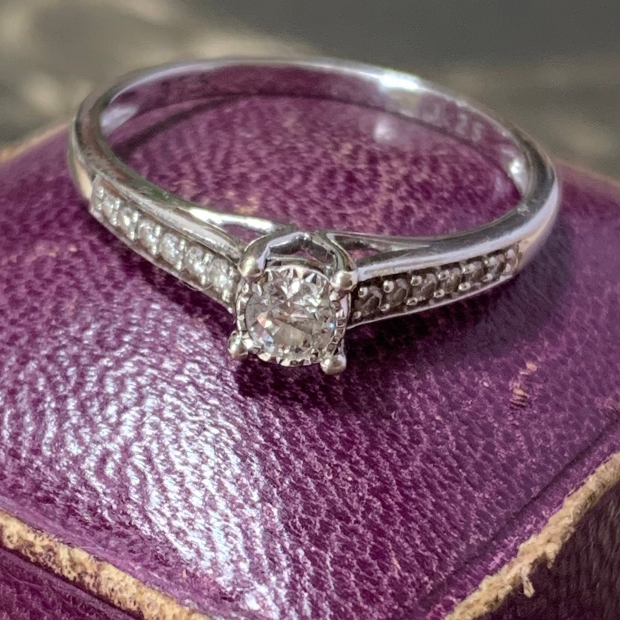 A Stunning Diamond Engagement Ring With A 13 Round Cut Gemstones That Look Amazing Lots Of Sparkle. Full English Hallmarks