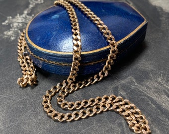 26 grams 9ct yellow gold chain. 1979 English hallmark. Vintage Gold curb chain necklace 58cm long Matinee Length 22.75 inches